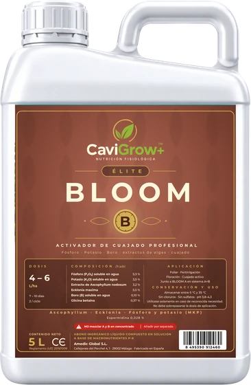 Garrafa 5 L CaviGrow+ ÉLITE BLOOM B · Activador de cuajado profesional